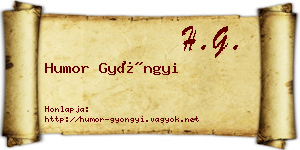 Humor Gyöngyi névjegykártya
