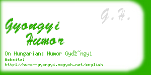 gyongyi humor business card